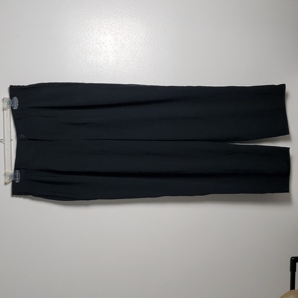 Liz sport black trouser pants, pleated, rayon, pockets, women's size 8 - Picture 1 of 7